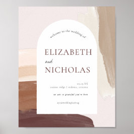 Póster Terracota moderna | Signo de bienvenida de Boda