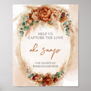 Póster Terracota naranja quemada y arco de vegetación oh 