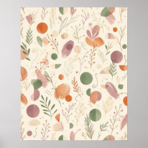 Póster Terracota Quemada Sage Polvoriento Boho Helecho de