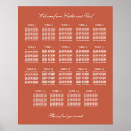 Póster Terracotta 19 Boda de mesa Poster de la tabla de a