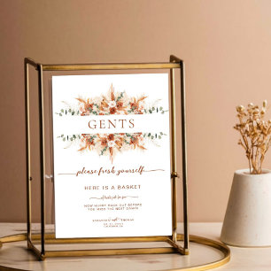 Póster Terracotta Boda Gents poster de cesta de baño