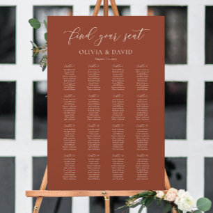 Póster Terracotta Boho Elegant 16 tablero de asientos