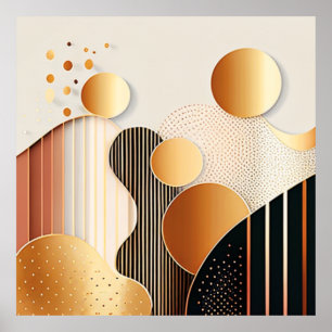 Póster Terracotta Brown y Beige de mediados del siglo