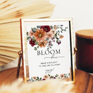 Póster Terracotta Fall Floral Bloom o Flor Bar