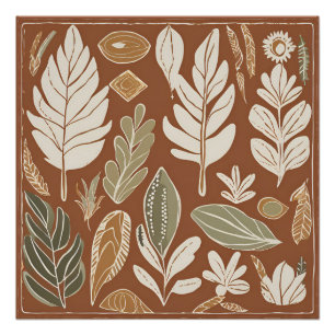 Póster Terracotta Flor silvestre Boho Rustic Spring Wall 