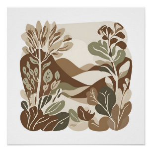 Póster Terracotta Flor silvestre Boho Rustic Spring Wall 