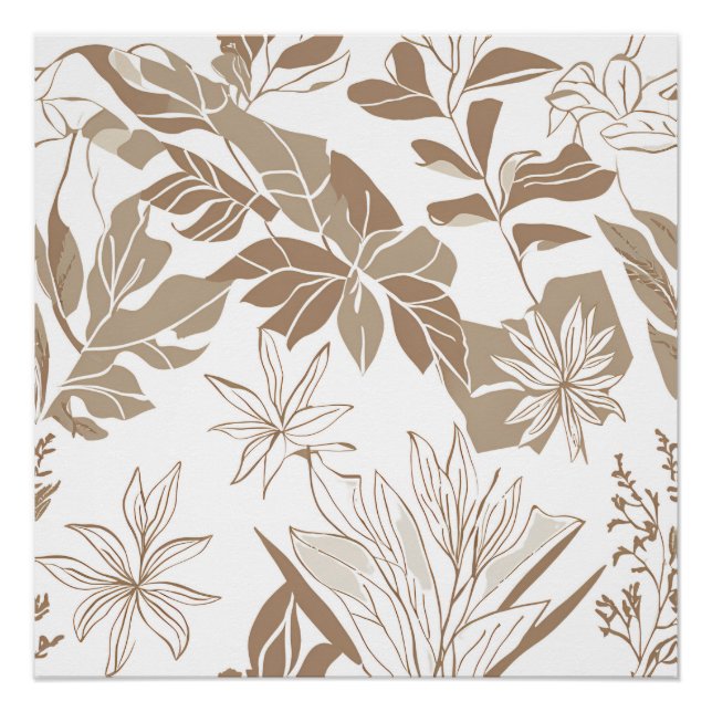 Póster Terracotta Flor silvestre Boho Rustic Spring Wall  (Anverso)