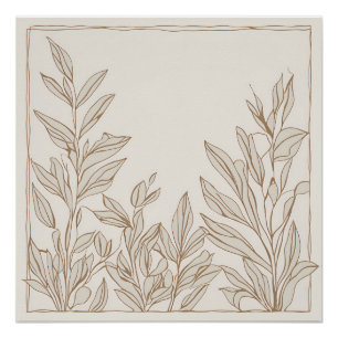 Póster Terracotta Flor silvestre Boho Rustic Spring Wall 