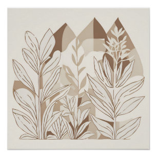 Póster Terracotta Flor silvestre Boho Rustic Spring Wall 