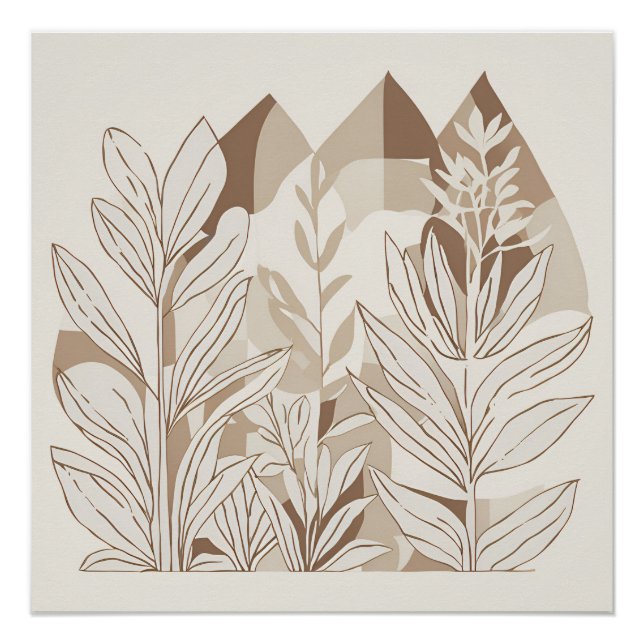 Póster Terracotta Flor silvestre Boho Rustic Spring Wall  (Anverso)