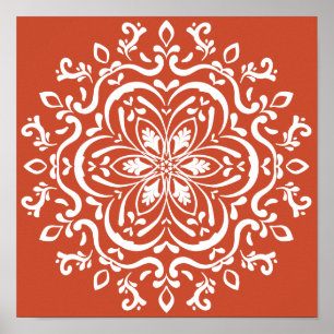 Póster Terracotta Mandala