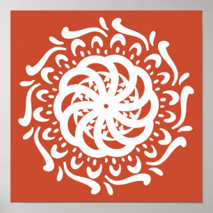 Póster Terracotta Mandala