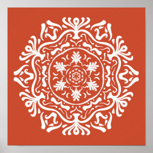 Póster Terracotta Mandala