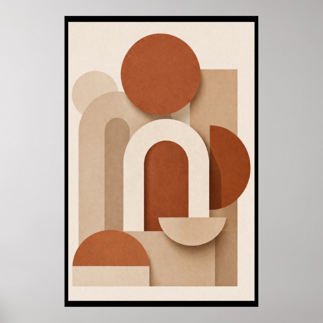 Póster Terracotta Minimalist Geometric (Frente)