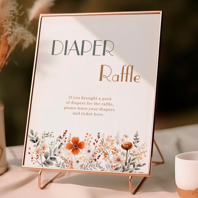 Póster Terracotta Wildflower Baby Shower Diaper Raffle (Subido por el creador)