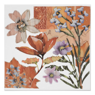 Póster Terracotta Wildflower Rustic Boho Wall Art