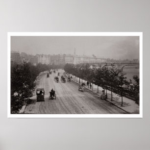 Póster Terraplén de Thames (foto de la sepia)