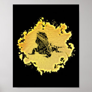 Póster Terrario Motivo Lagarto Iguana Reptil Colorido Lag