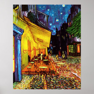 Póster Terraza cafetería de noche por Vincent Van Gogh un