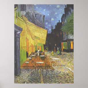Póster Terraza cafetería en Night Van Gogh
