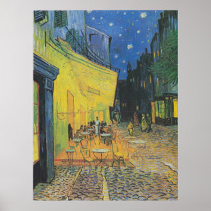 Póster Terraza de VAN GOGH- Cafe en la noche 1888