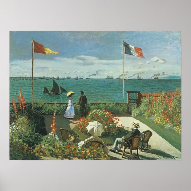 Póster Terraza junto al mar de Claude Monet (Frente)