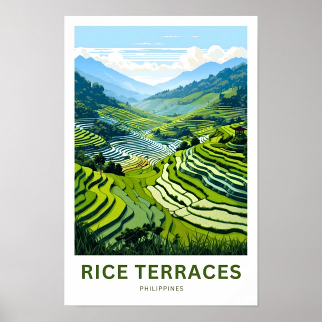 Póster Terrazas de arroz Viajes impresos en Filipinas (Frente)