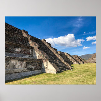 Póster Terrazas de piedra escalonadas, Teotihuacán