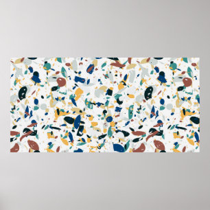 Póster Terrazzo seamless pattern. Modern abstract design