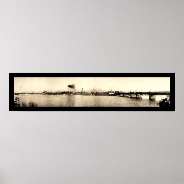 Póster Terre Haute Bridge Photo 1913 (Frente)