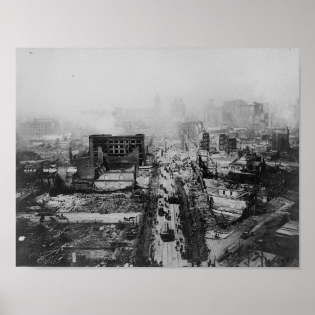 Póster Terremoto de 1906 en San Francisco, California (Frente)