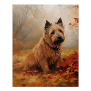 Póster Terrier Australiano en Otoño Hojas Caídas Inspiran