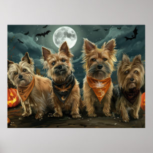Póster Terrier Australiano Halloween Espeluznante
