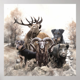 Póster Terrier de caza alemán