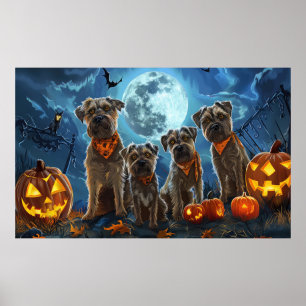 Póster Terrier de la Bahía de Chesapeake Halloween Espelu