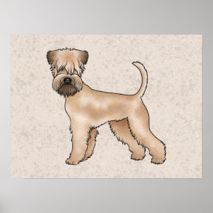Póster Terrier de trigo de capa suave parado sobre beige