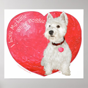 Póster Terrier de West Highland Blanco San Valentín