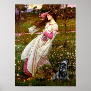 Póster Terrier Escocés 3 - Flores de viento