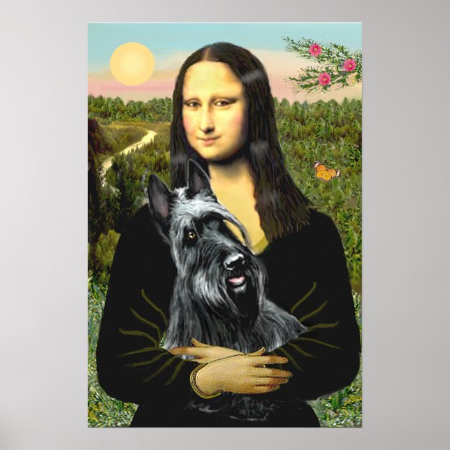 Póster Terrier Escocés 3 - Mona Lisa (Frente)