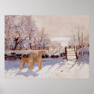 Póster Terriers Irlandeses en Invierno