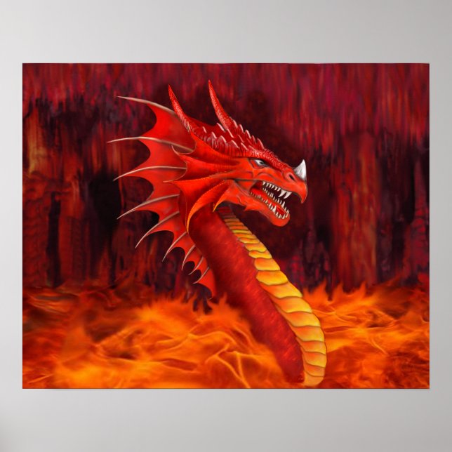Póster Terrificador Dragón Rojo (Frente)