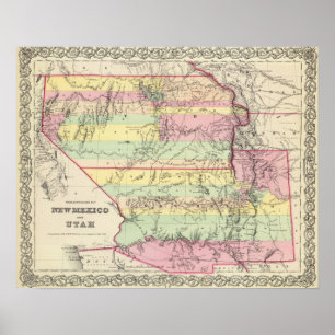 Póster Territories Of New Mexico and Utah