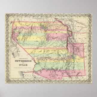 Póster Territories Of New Mexico and Utah