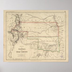 Póster Territorio de Kansas y Americanos Nativos