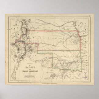 Póster Territorio de Kansas y Americanos Nativos