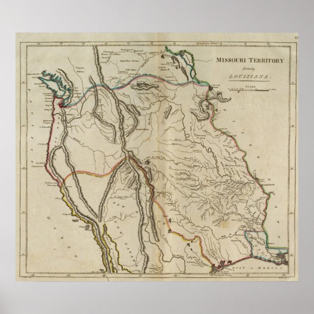 Póster Territorio de Misuri antes Luisiana (Frente)