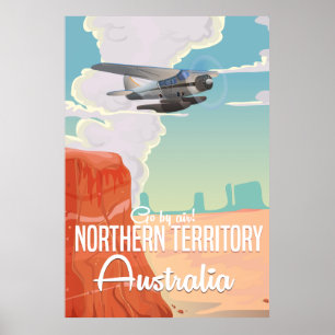 Póster territorio del norte Australia viaje caricatura
