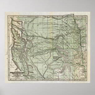 Póster Territorio Indio, Texas del Norte y Nuevo México