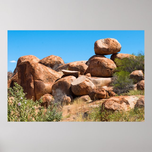 Póster Territorio Norte de Devils Marbles Australia (Frente)