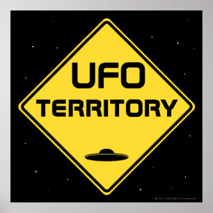 Póster Territorio OVNI Rótulo de carretera